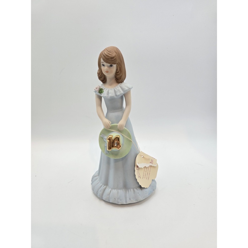 Vintage Enesco Growing Up Birthday Girl Age 14 Figurine Sri Lanka 1982